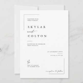 Elegante Typografie-Karte mit romantischem Foto. Einladung