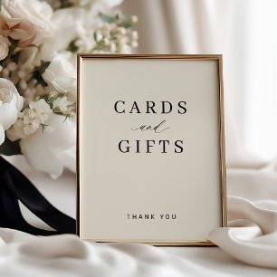 Elegante Typografie-Karten und Geschenke elfenbein Poster