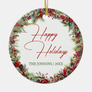 Elegante Typografie, klassische Feriengrüne Keramik Ornament