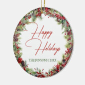 Elegante Typografie, klassische Feriengrüne Keramik Ornament (Links)