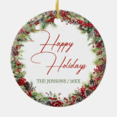 Elegante Typografie, klassische Feriengrüne Keramik Ornament (Hinten)