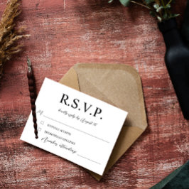 Elegante Typografie Laurel Wreath Monogram RSVP Karte