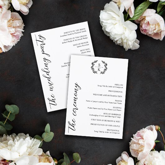 Elegante Typografie Laurel Wreath Monogram Wedding