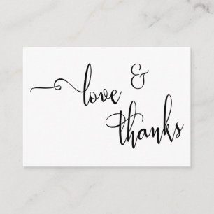 Elegante Typografie Liebe & Dank Gastgeschenk Hoch Begleitkarte