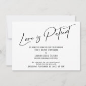 Elegante Typografie-Liebe ist Patient Simple Card Einladung (Vorderseite)