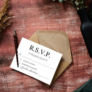 Elegante Typografie Lorbeerkranz Monogramm RSVP Karte