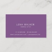 Elegante Typografie Makeup | Visitenkarte (Rückseite)