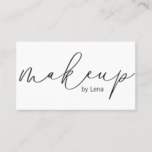 Elegante Typografie Makeup | Visitenkarte (Vorderseite)