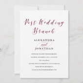 Elegante Typografie | Marsala Post Wedding Brunch Einladung (Vorderseite)