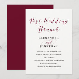 Elegante Typografie | Marsala Post Wedding Brunch Einladung