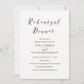 Elegante Typografie | Marsala Probe Dinner Einladung (Vorderseite)