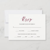 Elegante Typografie | Marsala UAWG mit Wahlmöglich RSVP Karte (Vorderseite)