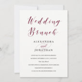 Elegante Typografie | Marsala Wedding Brunch Einladung (Vorderseite)