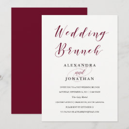 Elegante Typografie | Marsala Wedding Brunch Einladung