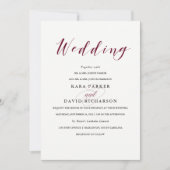 Elegante Typografie | Marsala Wedding Einladung (Vorderseite)