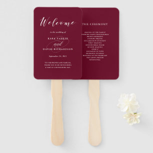 Elegante Typografie   Marsala Wedding Fächer