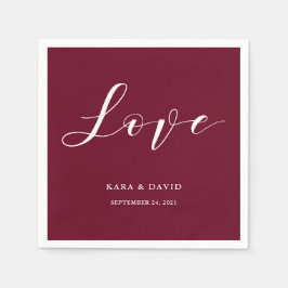 Elegante Typografie | Marsala Wedding Liebe Serviette