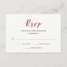 Elegante Typografie | Marsala Wedding RSVP