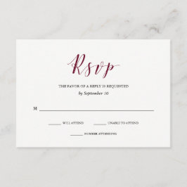 Elegante Typografie | Marsala Wedding RSVP
