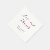 Elegante Typografie | Marsala Wedding Serviette (Ecke)