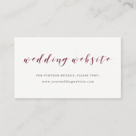 Elegante Typografie Marsala Wedding Website Beilag Begleitkarte