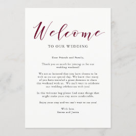 Elegante Typografie Marsala Wedding Willkommensbri Einladung