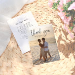 Elegante Typografie Minimal Foto Hochzeit Dankeskarte<br><div class="desc">Ein elegantes Foto Dankeschön-Karte, die zu unserer Happily Ever After Party Foto Wedding Kollektion passt. Dieses Design zeigt Ihr Foto und "danke" in eleganter Typografie! Auf der Rückseite der Karte befindet sich eine persönliche Danksagung an Freunde und Familie. Sehen Sie sich die auf dieser Seite verlinkte Sammlung für den passenden...</div>