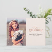 Elegante Typografie Minimalistisch 1-Foto-Abschlus Einladung (Stehend Vorderseite)