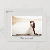 Elegante Typografie mit Foto | Danke Postkarte (Vorne/Hinten)