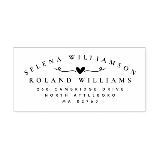 Elegante Typografie mit zwei letzten Namen bei Hoc Gummistempel (Prägung)