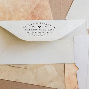 Elegante Typografie mit zwei letzten Namen bei Hoc Gummistempel