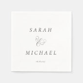 Elegante Typografie Moderne Hochzeit Napkin Serviette (Vorderseite)