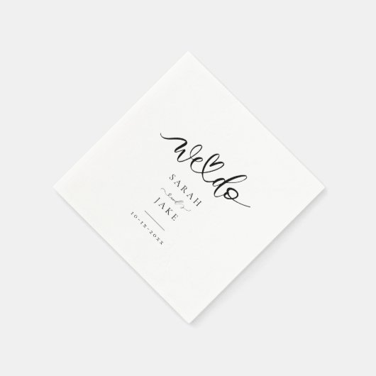 Elegante Typografie: Moderne Hochzeit Serviette (Ecke)