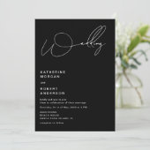 elegante Typografie - Moderne Hochzeitseinladung Einladung (Stehend Vorderseite)