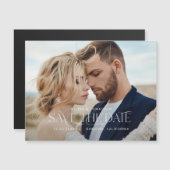 Elegante Typografie Moderne Hochzeitslandschaft Fo Magnetkarte (Vorne/Hinten)