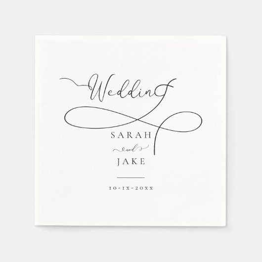 Elegante Typografie: Moderne Hochzeitsnapkins Serviette (Vorderseite)