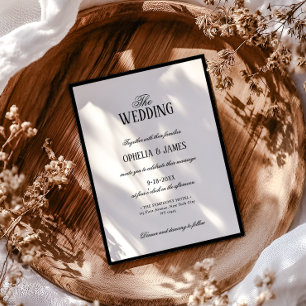 Elegante Typografie Moderne Schwarz-Weiß-Hochzeit Einladung