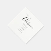 Elegante Typografie: Moderne WELCOME Hochzeitsnapk Serviette (Ecke)
