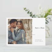 Elegante Typografie Modernes Minimalistisches Foto Save The Date (Stehend Vorderseite)