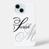 Elegante Typografie Monogram Case-Mate iPhone Hülle (Rückseite)