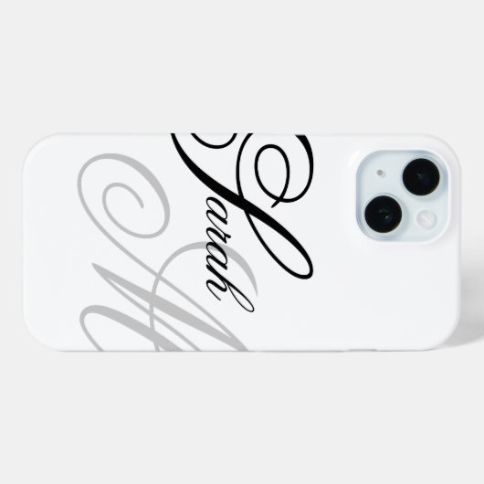 Elegante Typografie Monogram Case-Mate iPhone Hülle (Rückseite (Horizontal))
