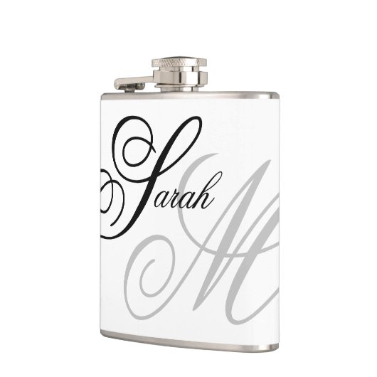 Elegante Typografie Monogram Flachmann (Links)