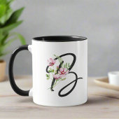 Elegante Typografie Monogram Initial B Floral Tasse