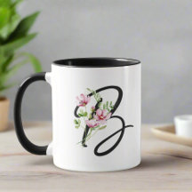 Elegante Typografie Monogram Initial B Floral