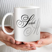 Elegante Typografie Monogram Kaffeetasse