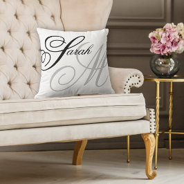 Elegante Typografie Monogram Kissen