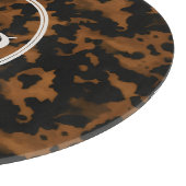 Elegante Typografie Monogram Tortoise-Muschel Schneidebrett (Ecke)