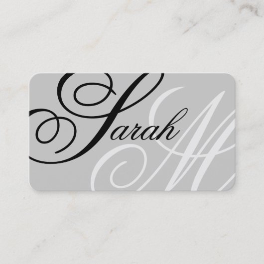 Elegante Typografie Monogram Visitenkarte (Vorderseite)