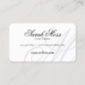 Elegante Typografie Monogram Visitenkarte (Rückseite)