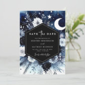 Elegante Typografie Moonlit Wedding Save The Date (Stehend Vorderseite)